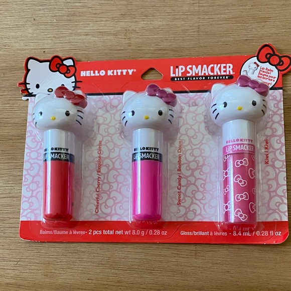 Hello Kitty Lip Smacker Best Flavor Forever 3 Pack -  2 Lip Balm 1 Lip Gloss new - Picture 1 of 3